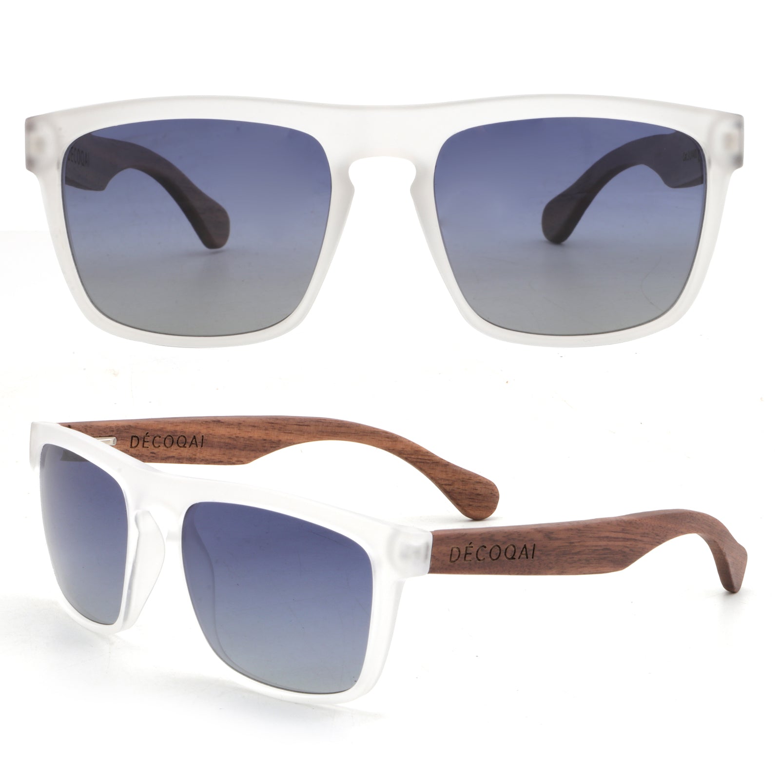 Blue Ice Wooden Sunglasses V400-protected and polarized
