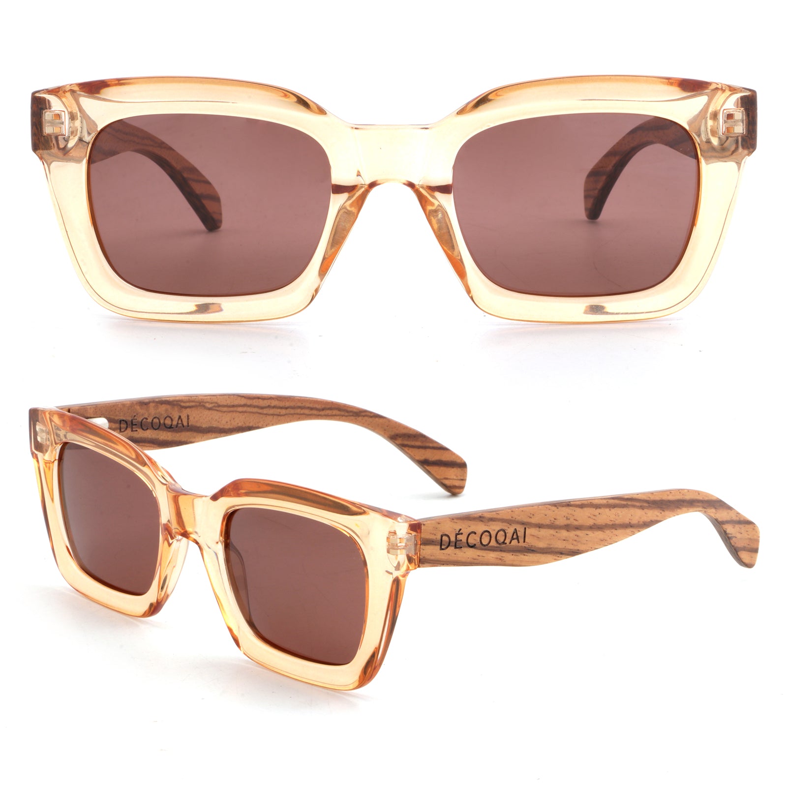 Miel Latte – Lightweight Zebrawood Sunglasses with UV Polarized