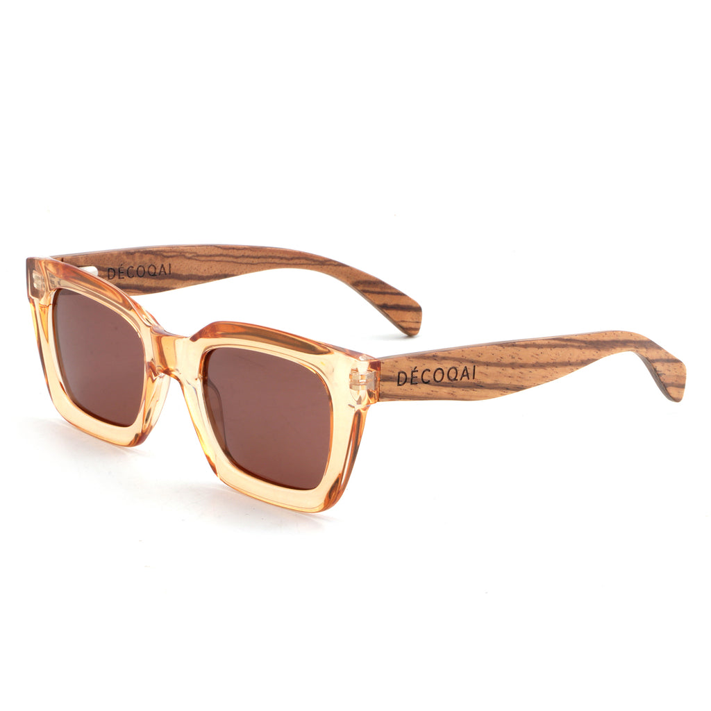 Miel Latte Boix Wooden Sunglasses. Women's Sunglasses Zebra wood
