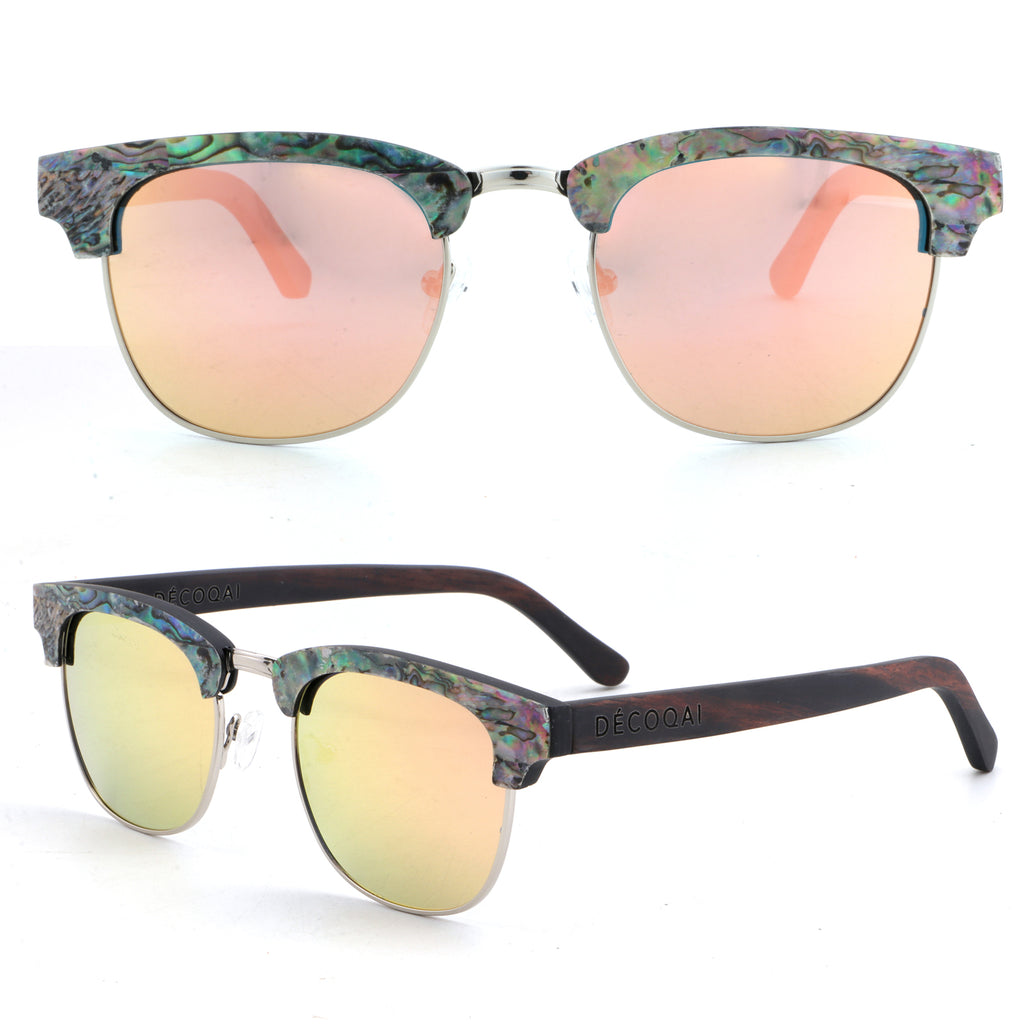 The Durdle – Abalone Shell Wooden Sunglasses | UV Polarised by DÉCOQAI® both